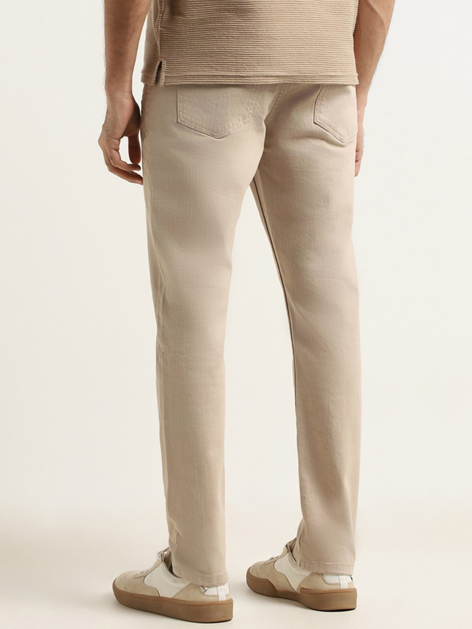 WES Casuals by Westside Beige Denim Relaxed Fit Jeans