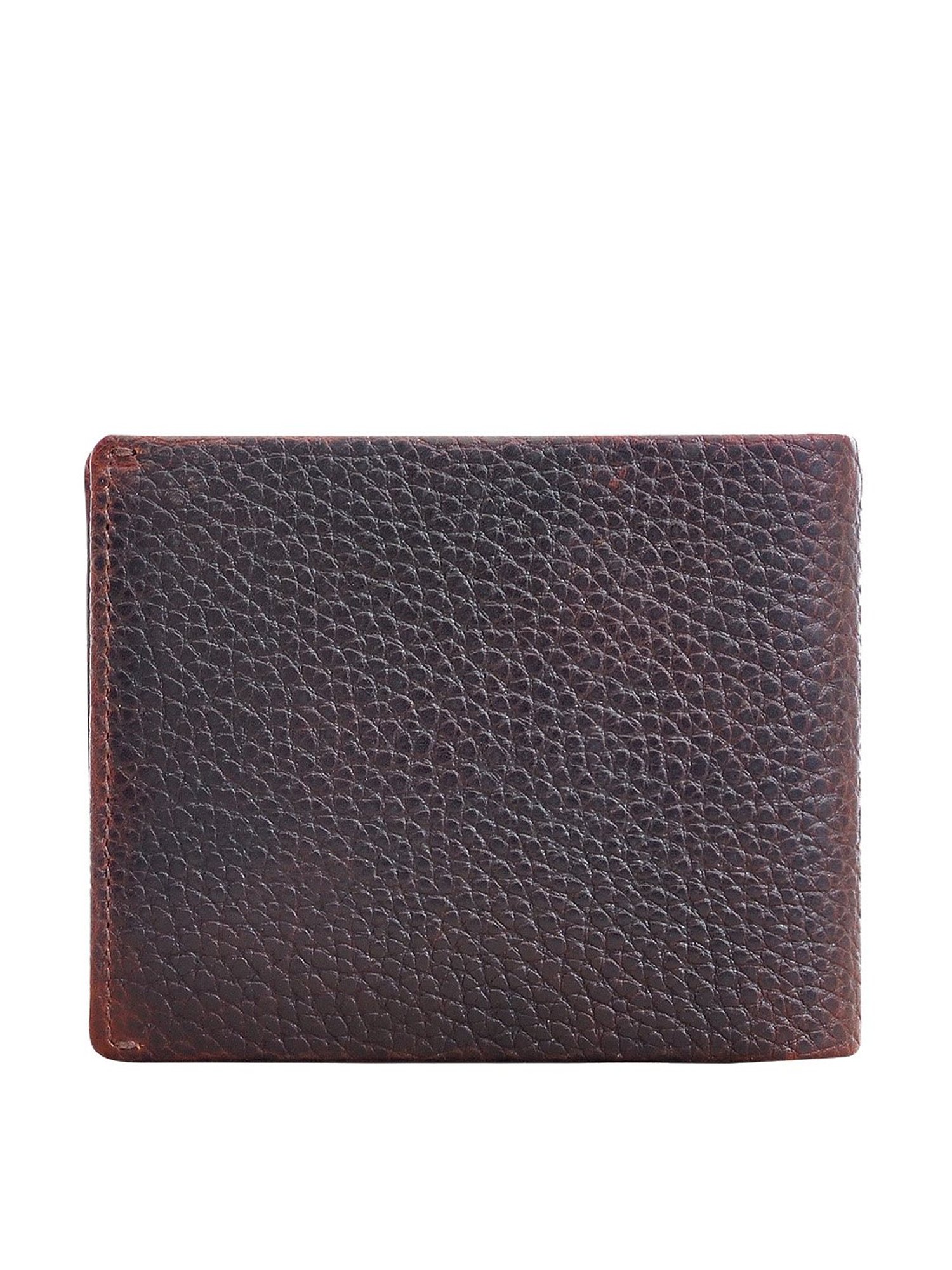 Eske Devin Brown Textured Bi-Fold Wallets For Men