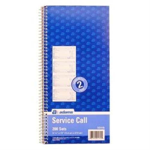 Adams Spiralbound Service Call Book
