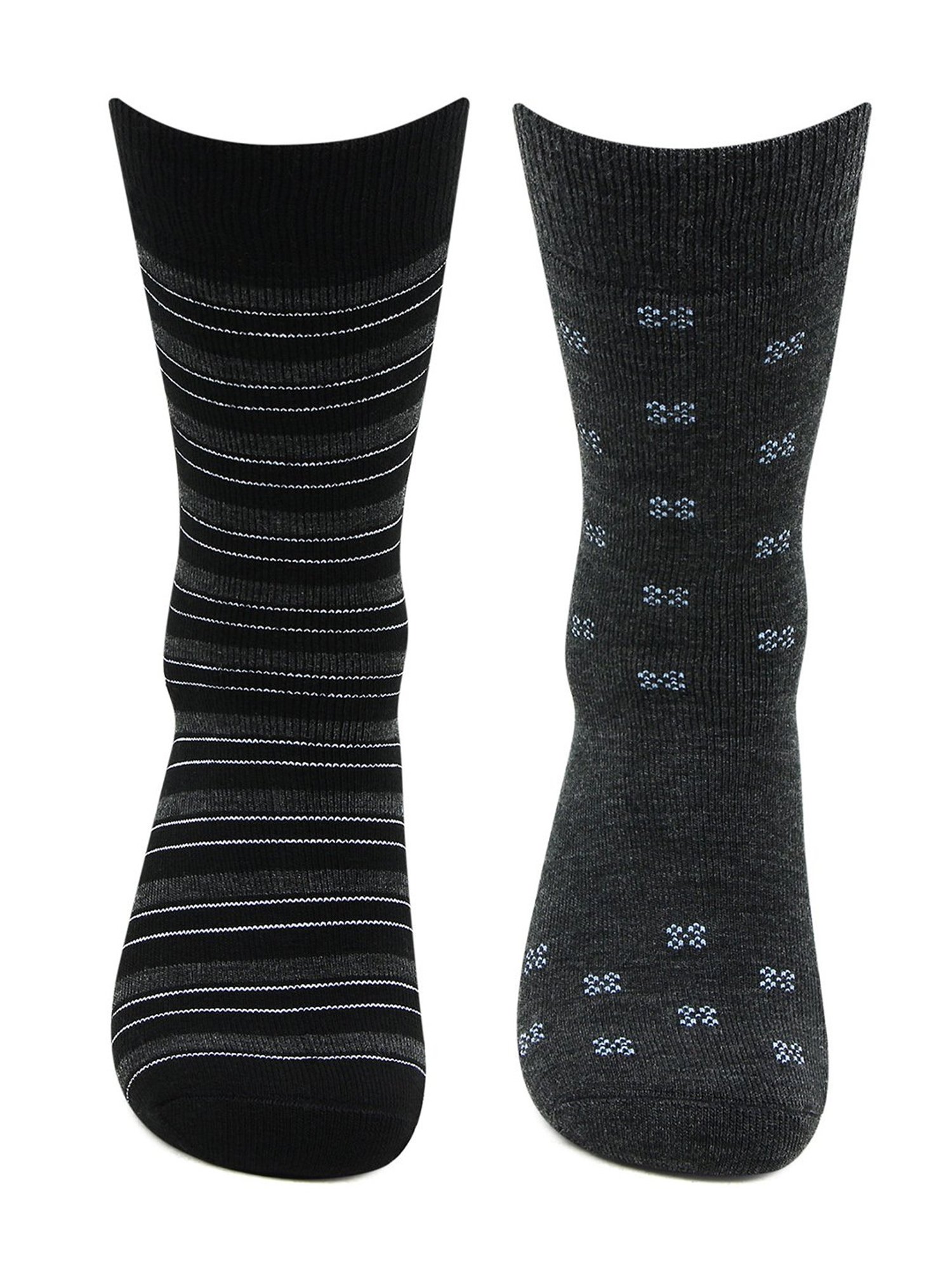 Bonjour Dark Grey and Black Socks (Pack Of 2)