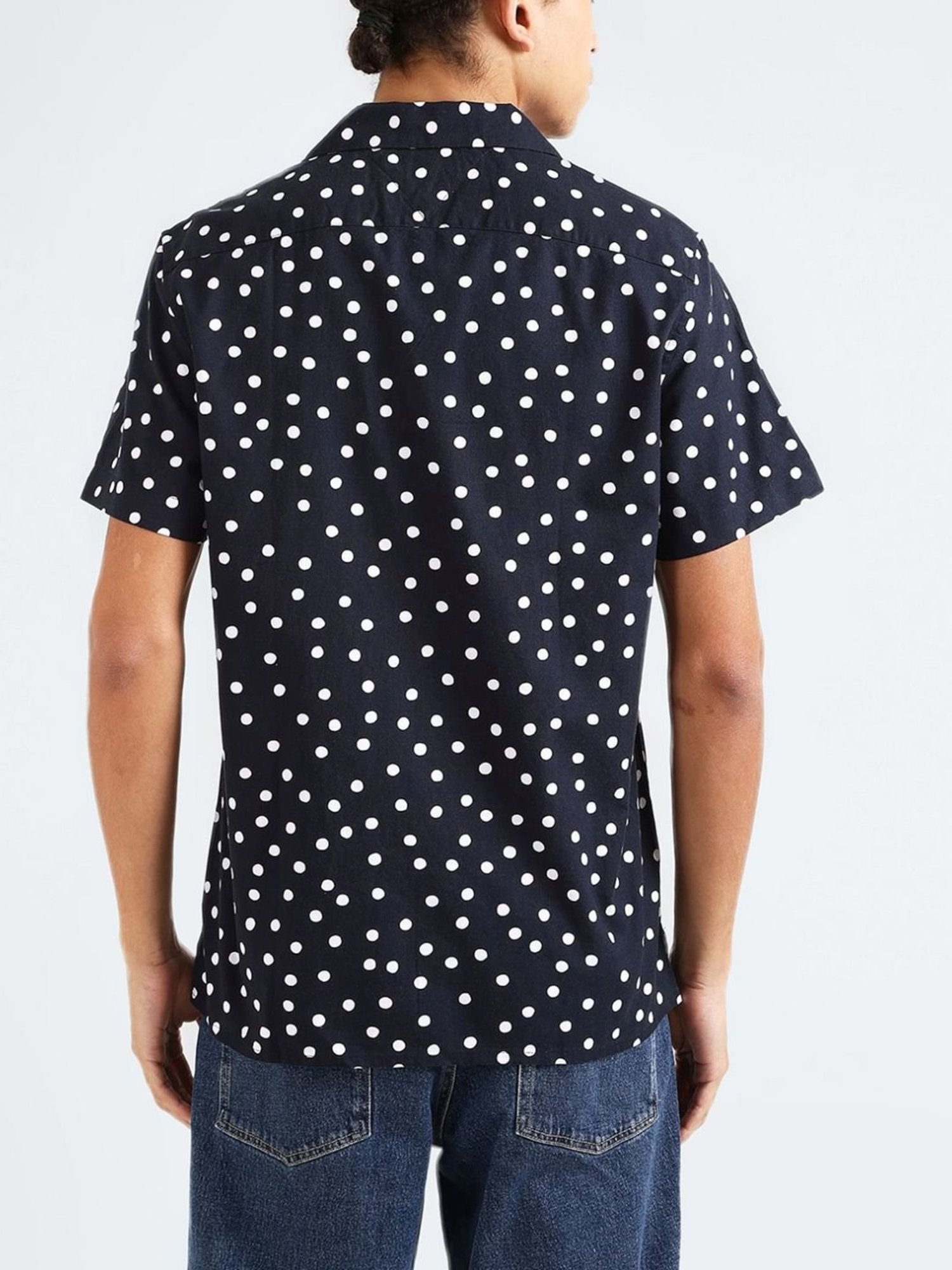 Kuons Avenue Cobalt Blue Slim Fit Denim Shirt