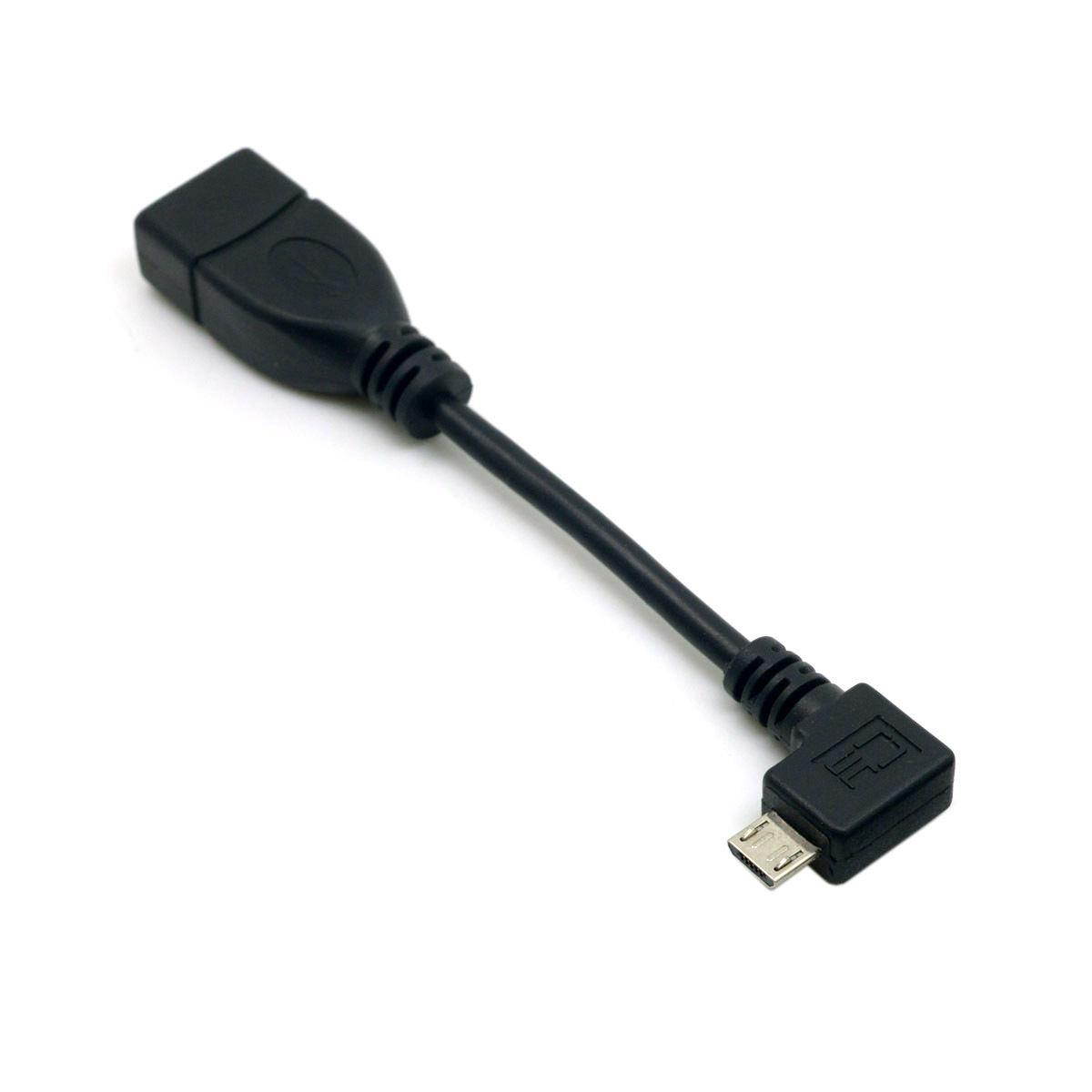 2pcs Right Angled 90 D Micro USB to USB Female OTG Host Cable for Cell phone