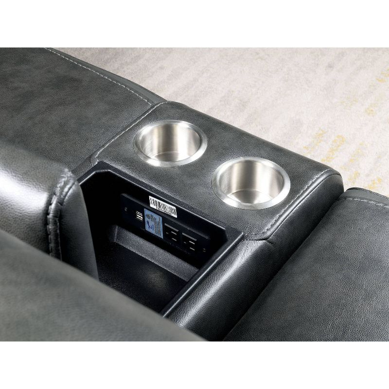 Kent Upholstered Power Recliner Sectional Gray - miBasics