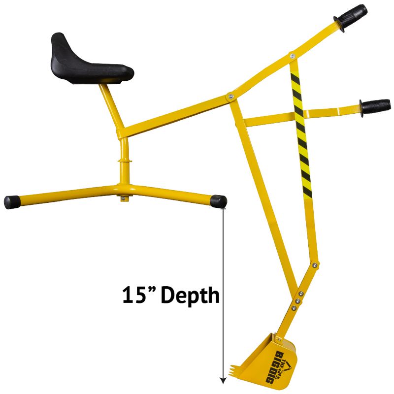 Big Dig Sandbox Digger Excavator Crane with 360^0 Rotation with Base Great for Sand, Dirt and Snow, Steel Outdoor Play Toy, Yellow