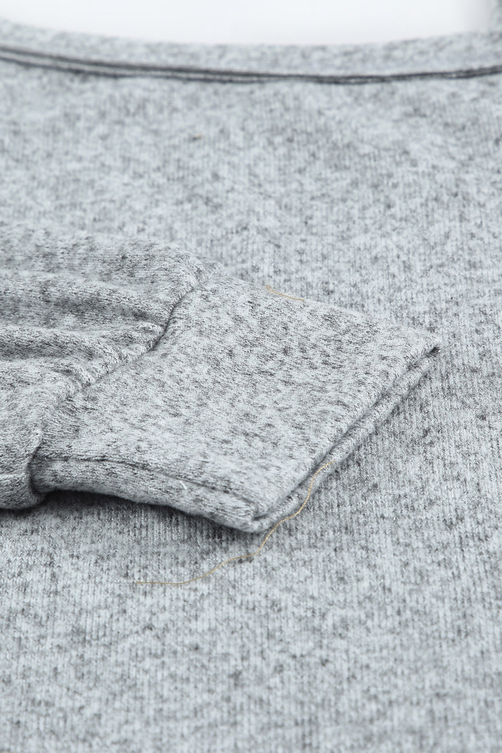 Blank Sweatshirt - Gray Loose Fit Long Sleeve One Shoulder Top Customized