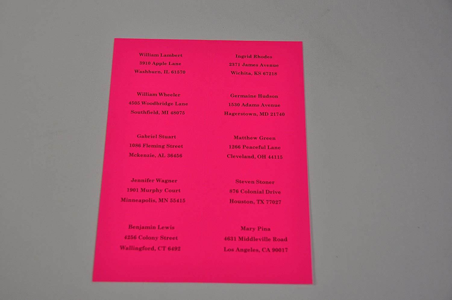 Compulabel 312164 Fluorescent Pink Address Labels for Laser Printers,4 x 2 Inch, Permanent Adhesive, 10 per Sheet, 100 Sheets per Carton