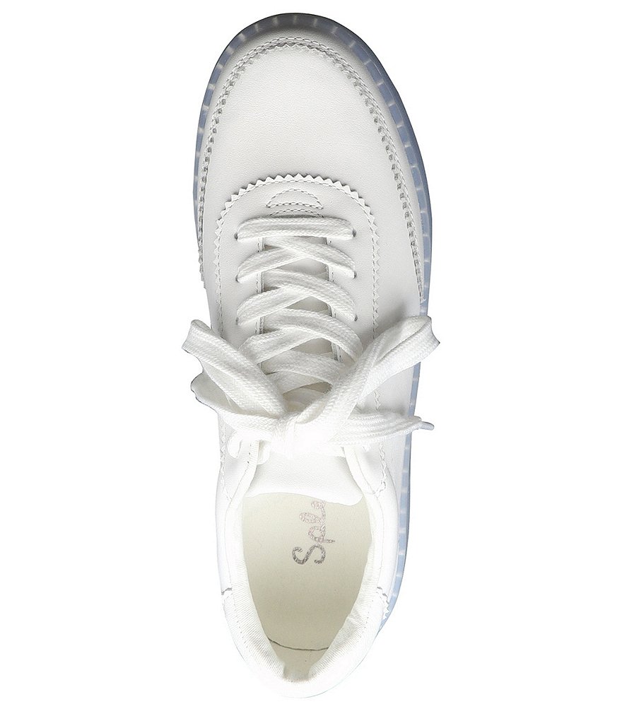 Splendid Freya Leather Clear Sole Lace-Up Sneakers