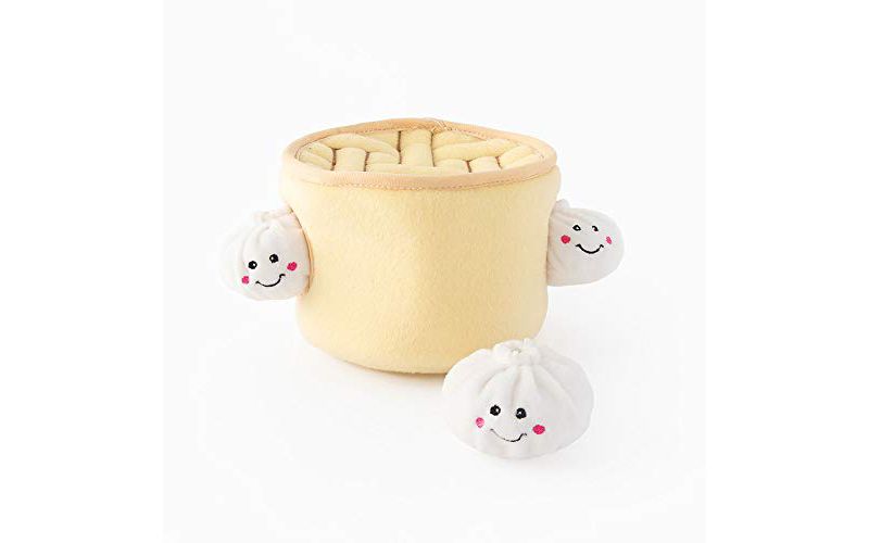 ZippyPaws - Zippy Burrow - Interactive Squeaky Hide and Seek Plush Dog Toy - Soup Dumplings