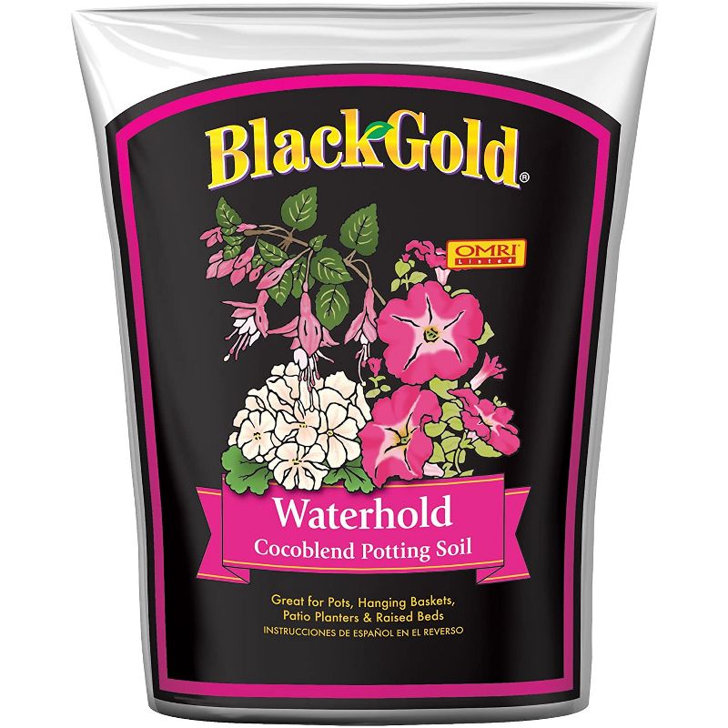 SunGro Black Gold Natural Organic Waterhold Cocoblend Gardening Potting Soil Mix, 2 Cubic Feet Bag (4 Pack)