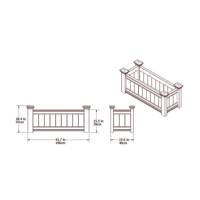 Windsor Long Rectangular Planter Box - White - Vita