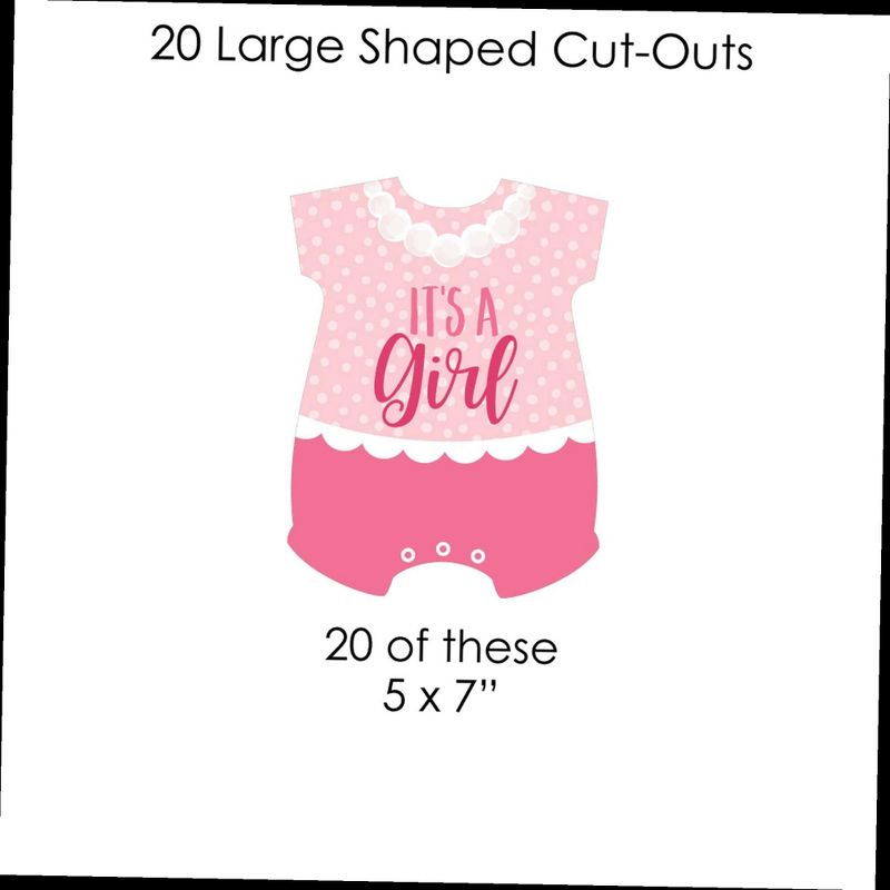 Big Dot of Happiness Hello Little One - Pink and Gold - Table Decorations - Girl Baby Shower Fold and Flare Centerpieces - 10 Count