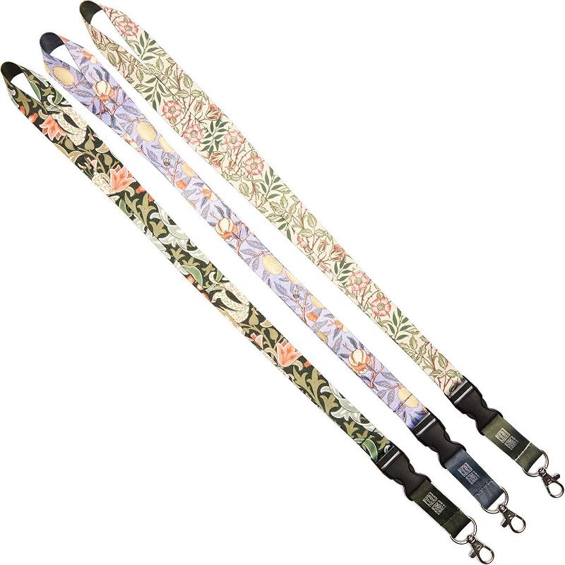 The Gifted Stationary 6 Pack William Morris Design Neck Lanyard with Clasp Clip, 3 Designs (22.5 in)
