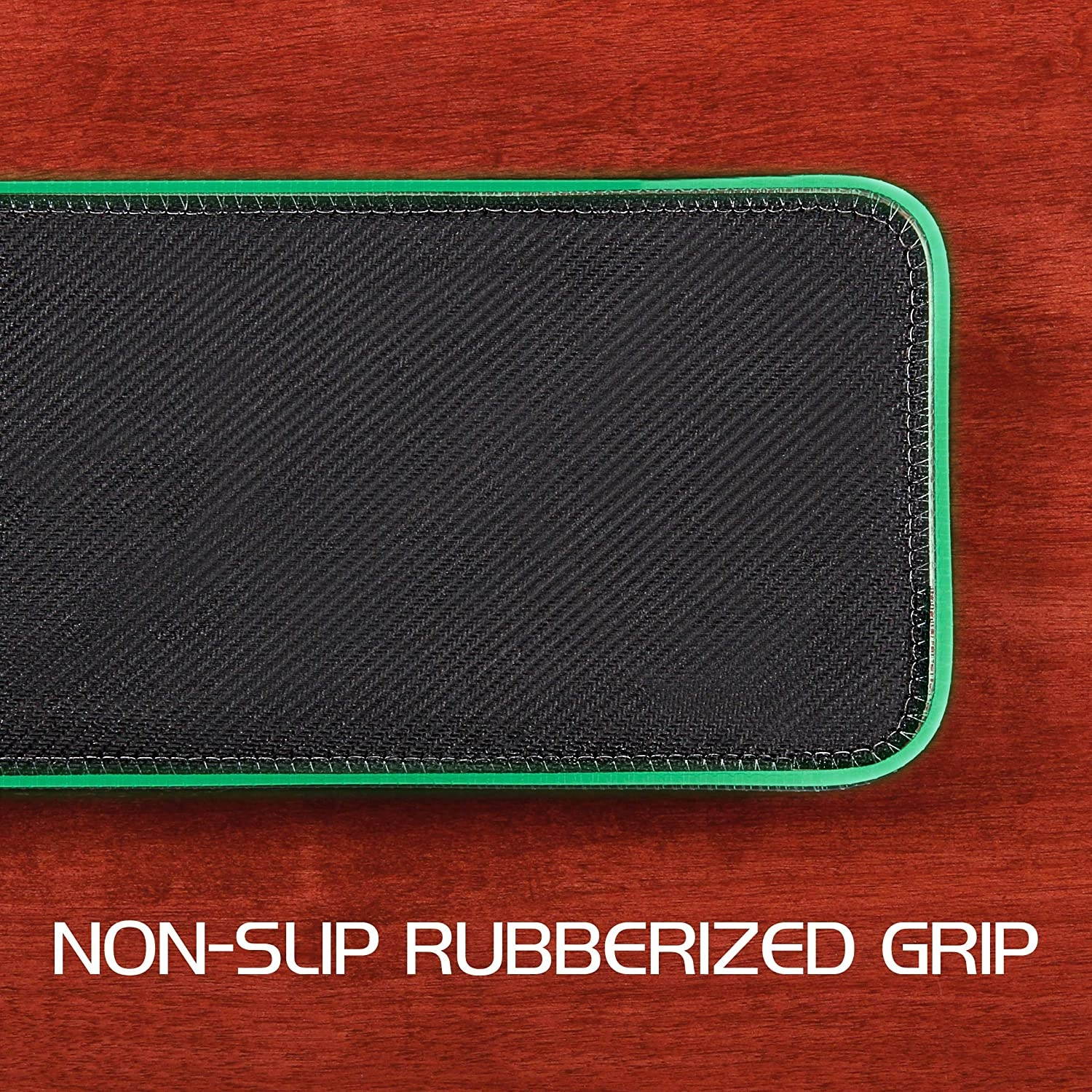 ENHANCE LED Gaming Keyboard Wrist Rest Pad with Soft Memory Foam Support for Full Size Keyboards - 7 Illuminated Colors, 3 Color Modes, Smart Control, Non-Slip Base - Thick 1" Padding for Esports