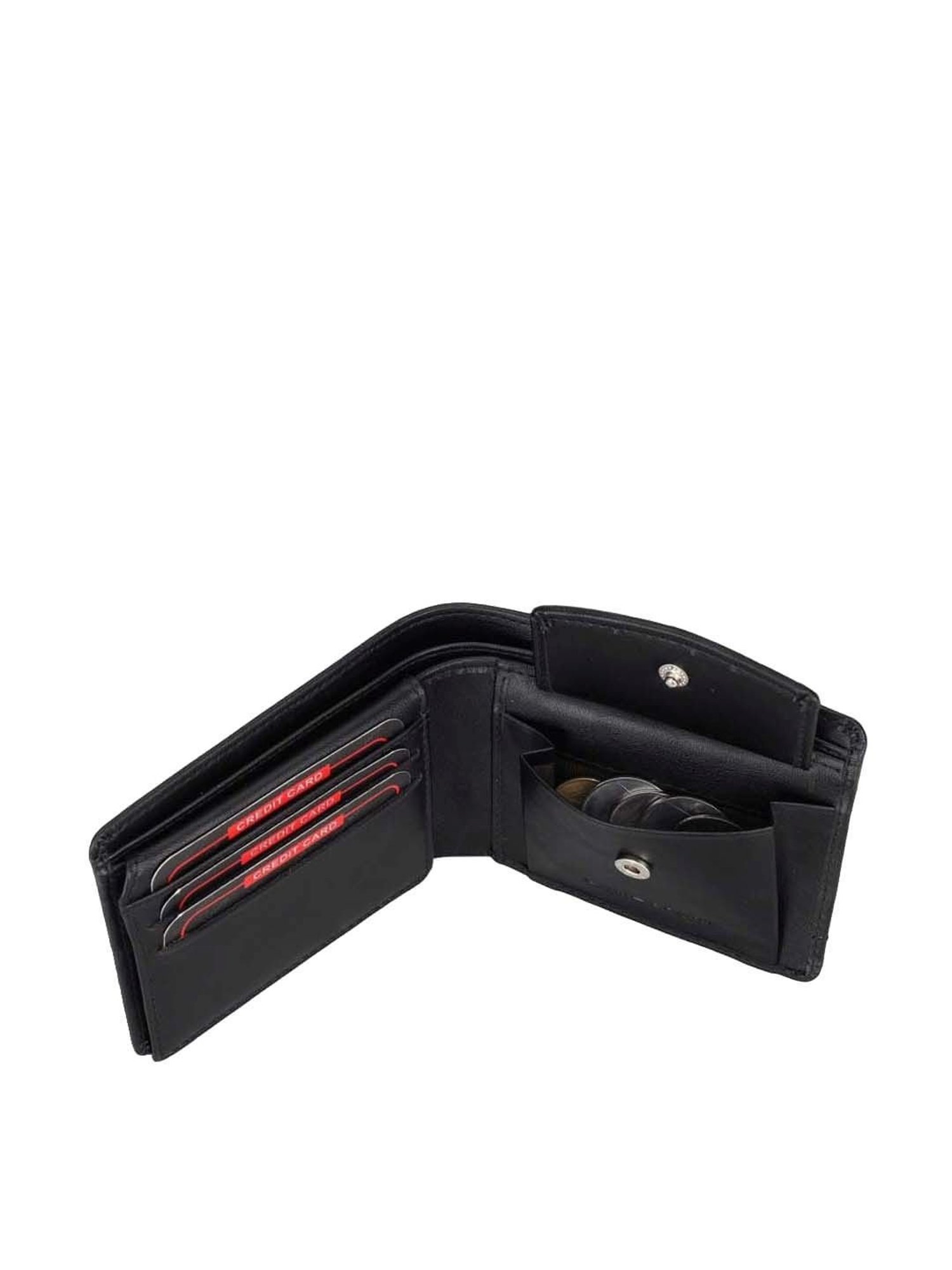 THE HOLISTIK Revival Black & Maroon Casual Leather Bi-Fold Wallet for Men