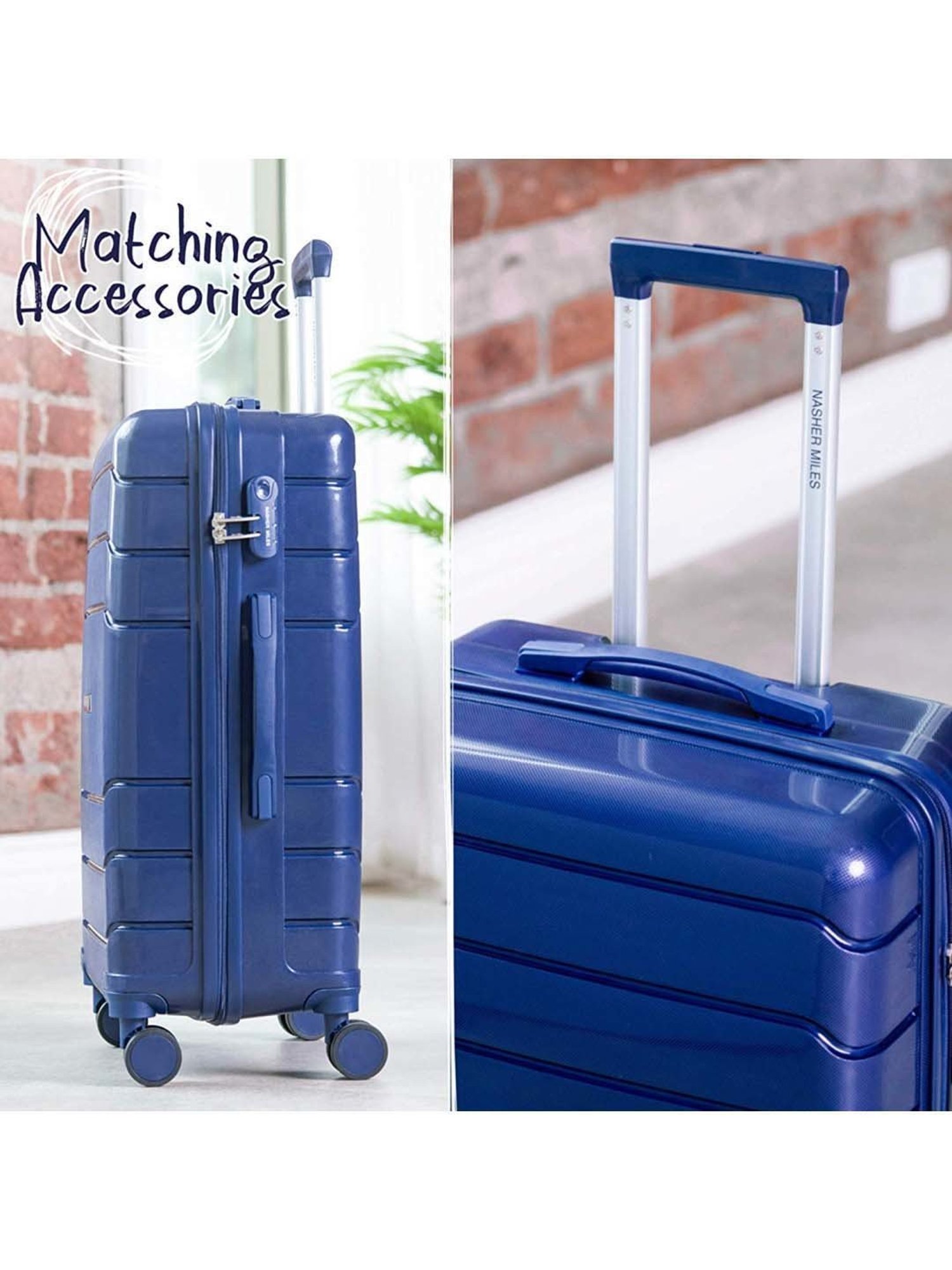 Nasher Miles Lisbon Polypropylene 65 cms Dark Blue Hardsided Check-in Trolley Bag