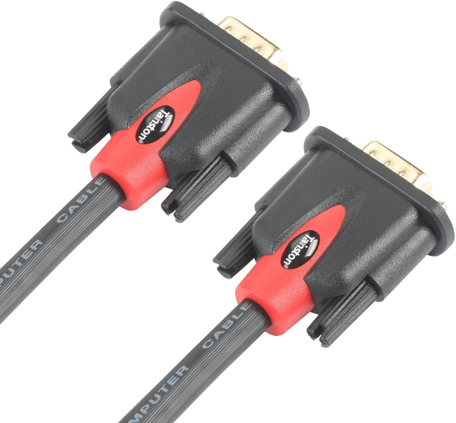 Tainston VGA to VGA Cable HD15 Monitor Cable with Ferrites Male to Male-10 Feet