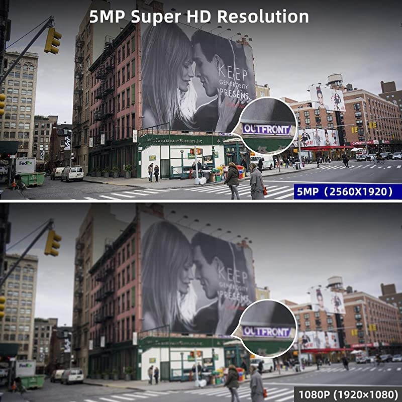 5MP 2TB? PoE 5MP Home Security Camera System, 8 Channel Camera Systems with 2TB Hard Drive and 8Pcs 5MP(2560 TVL) Outdoor Indoor IP Cameras, Plug and Play, Motion Detection, Night Vision