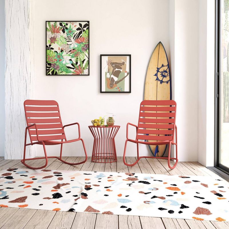 Roberta Outdoor/Indoor Rocking Chair - Persimmon - Novogratz