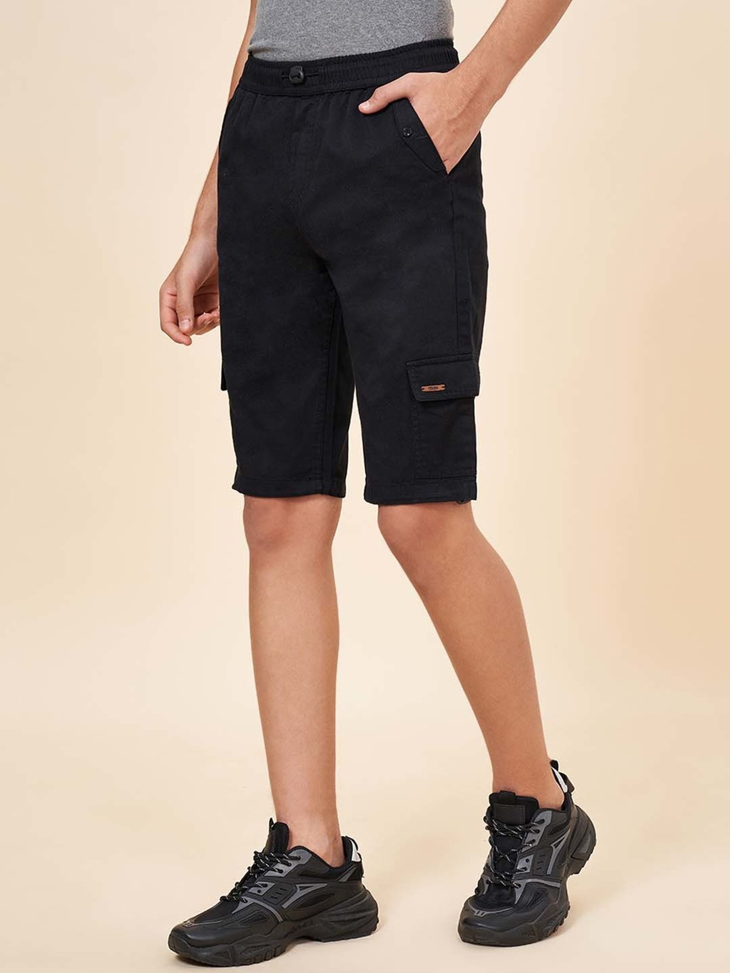 Coolsters by Pantaloons Kids Black Cotton Regular Fit Shorts