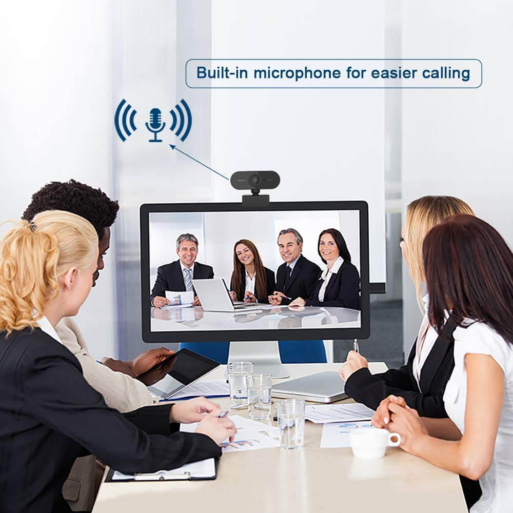 Webcam with Microphone, 1080P HD Streaming USB Computer Webcam [Plug and Play] [30fps] for PC Video Conferencing/Calling/Gaming, Laptop/Desktop Mac, Skype/YouTube/Zoom/Facetime