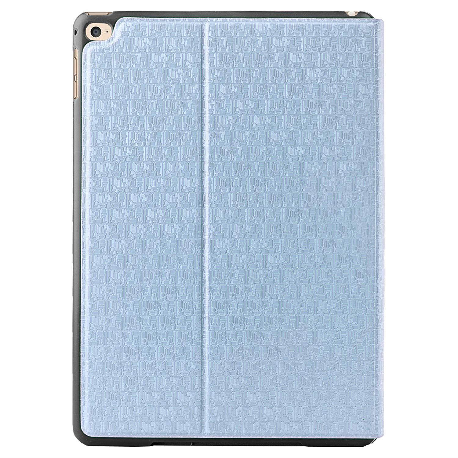 SumacLife Vegan Leather Design Portfolio Case for iPad Air 2 - Self Stand, 3 Card Slots, Handle, and Camera Hole (LthrDsgnIPA2BLU)