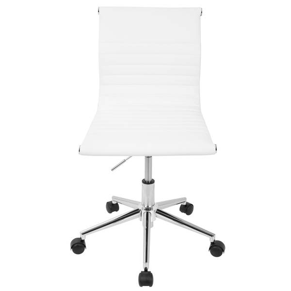 Master Armless Adjustable Task Chair in White