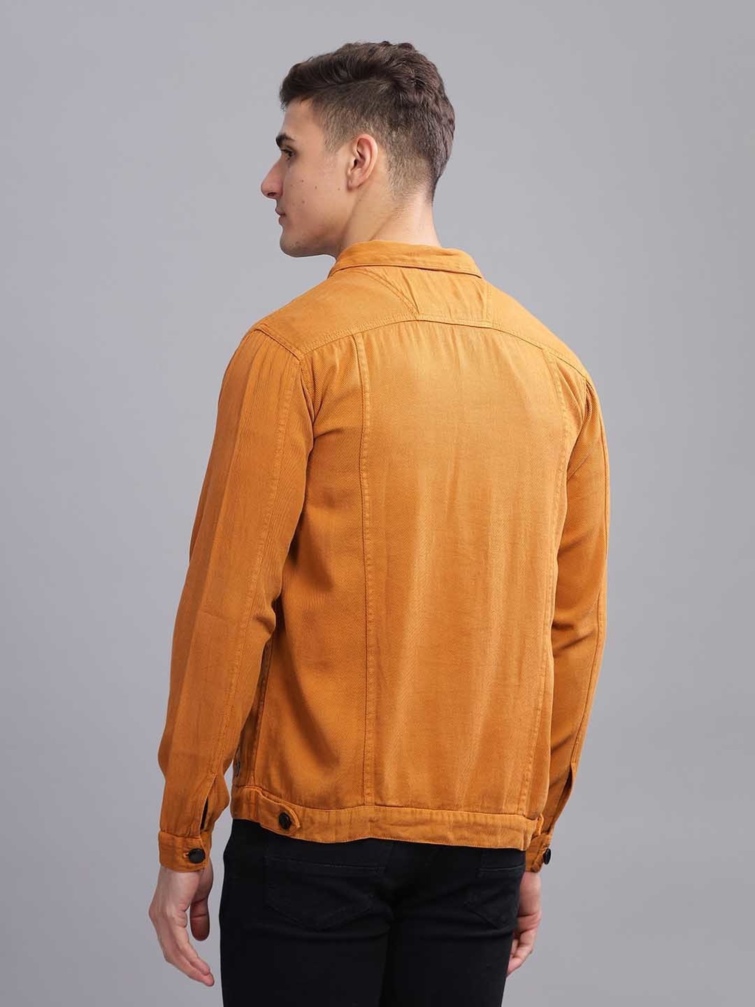 Kuons Avenue Gold Regular Fit Denim Jacket