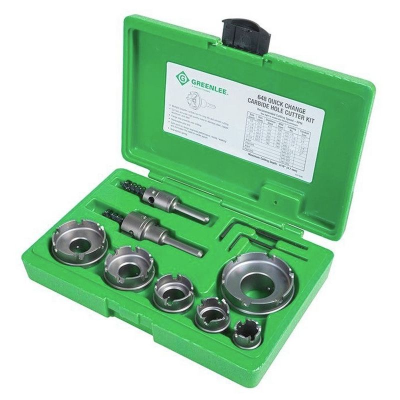 Greenlee 648 8-Piece Quick-Change Carbide Cutter Kit