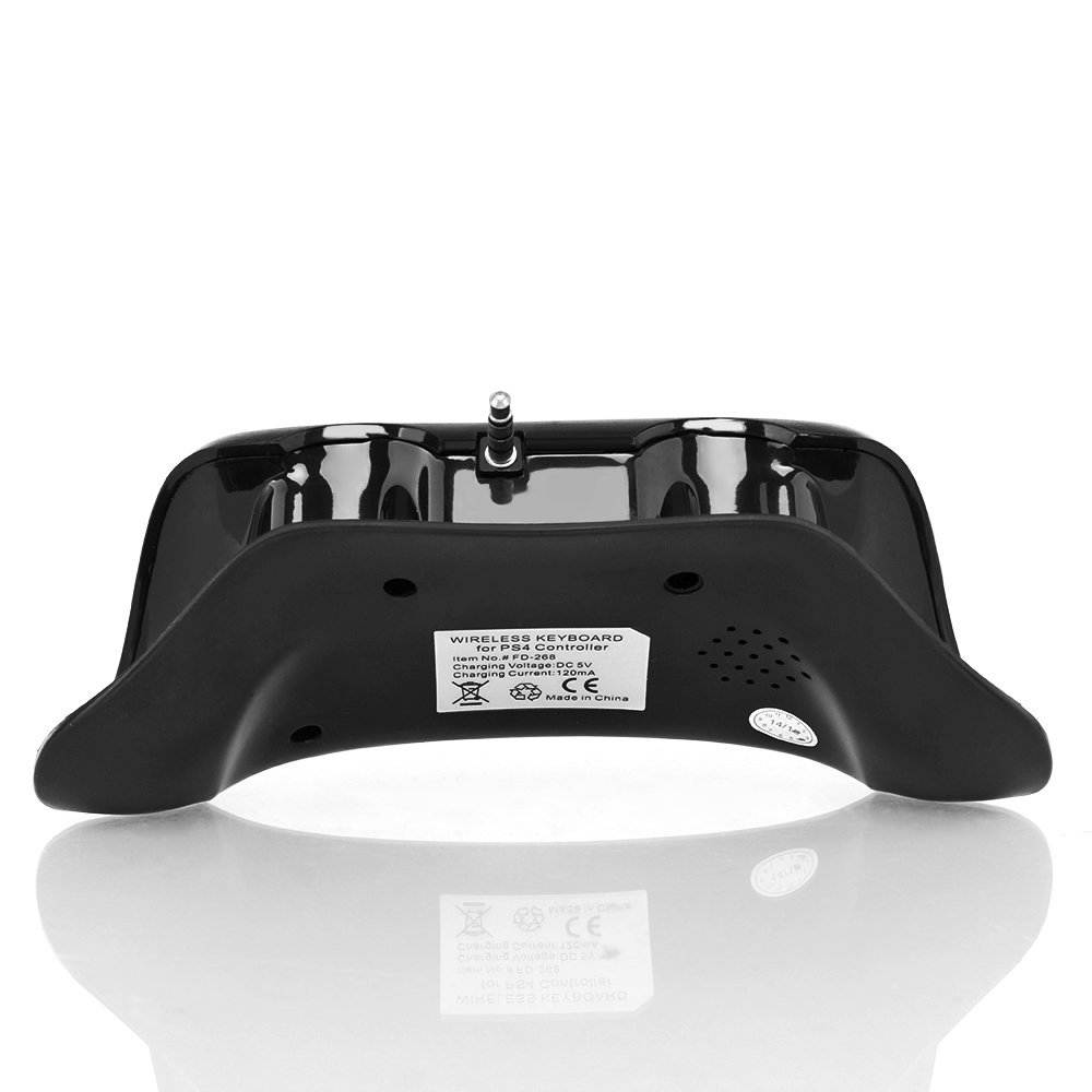 CORN PS4 Wireless Mini Keyboard - Keypad Gamepad Joystick Text Messager Chatpad Adapter for Sony Playstation 4 PS4 Gaming Controller Black [Playstation 4]