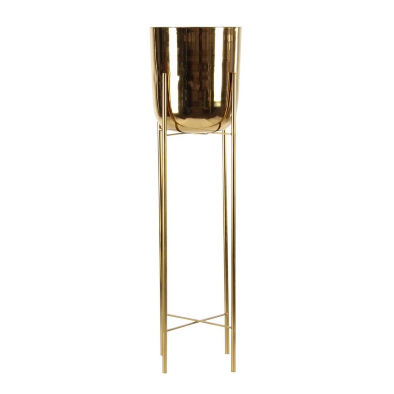 Set of 2 Planters with Stand Gold - CosmoLiving by Cosmopolitan