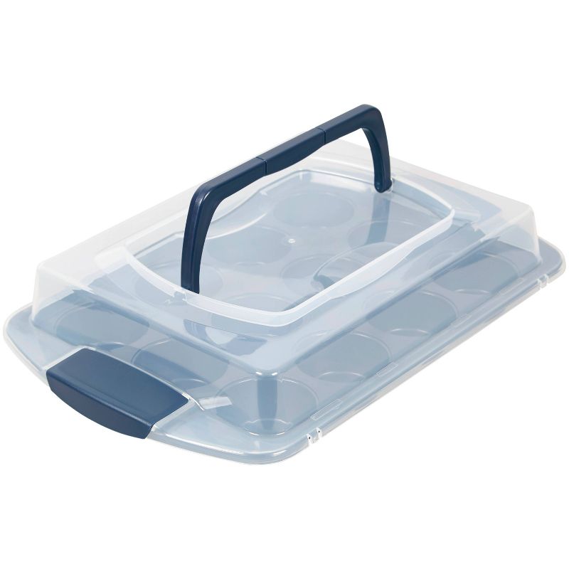 Wilton 12 Cup Diamond-Infused Non-Stick Muffin and Cupcake Pan Navy Blue