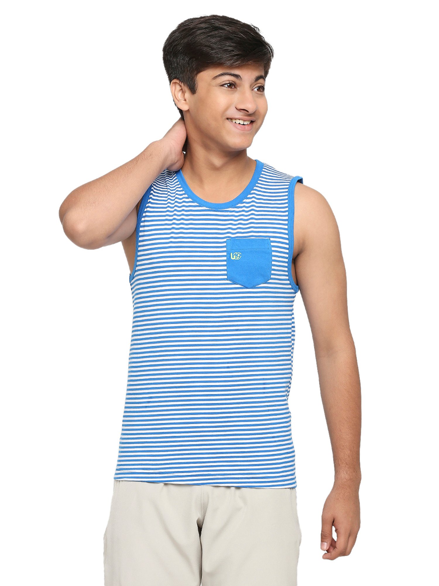 Frenchie Kids Blue & White Striped Vest
