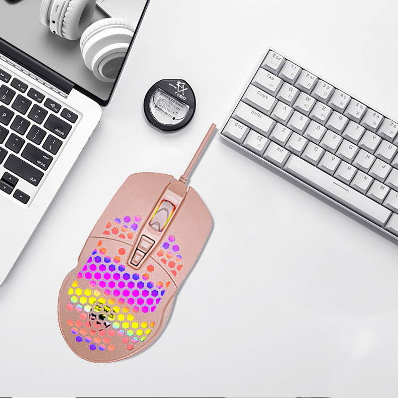 RGB Gaming Mouse,Mignvoa Wired USB Mouse Lightweight Honeycomb Shell,6400 DPI Adjustable, 7 Programmed Buttons, Ergonomic Optical Computer Gamer Gaming Mice for Windows PC Laptop