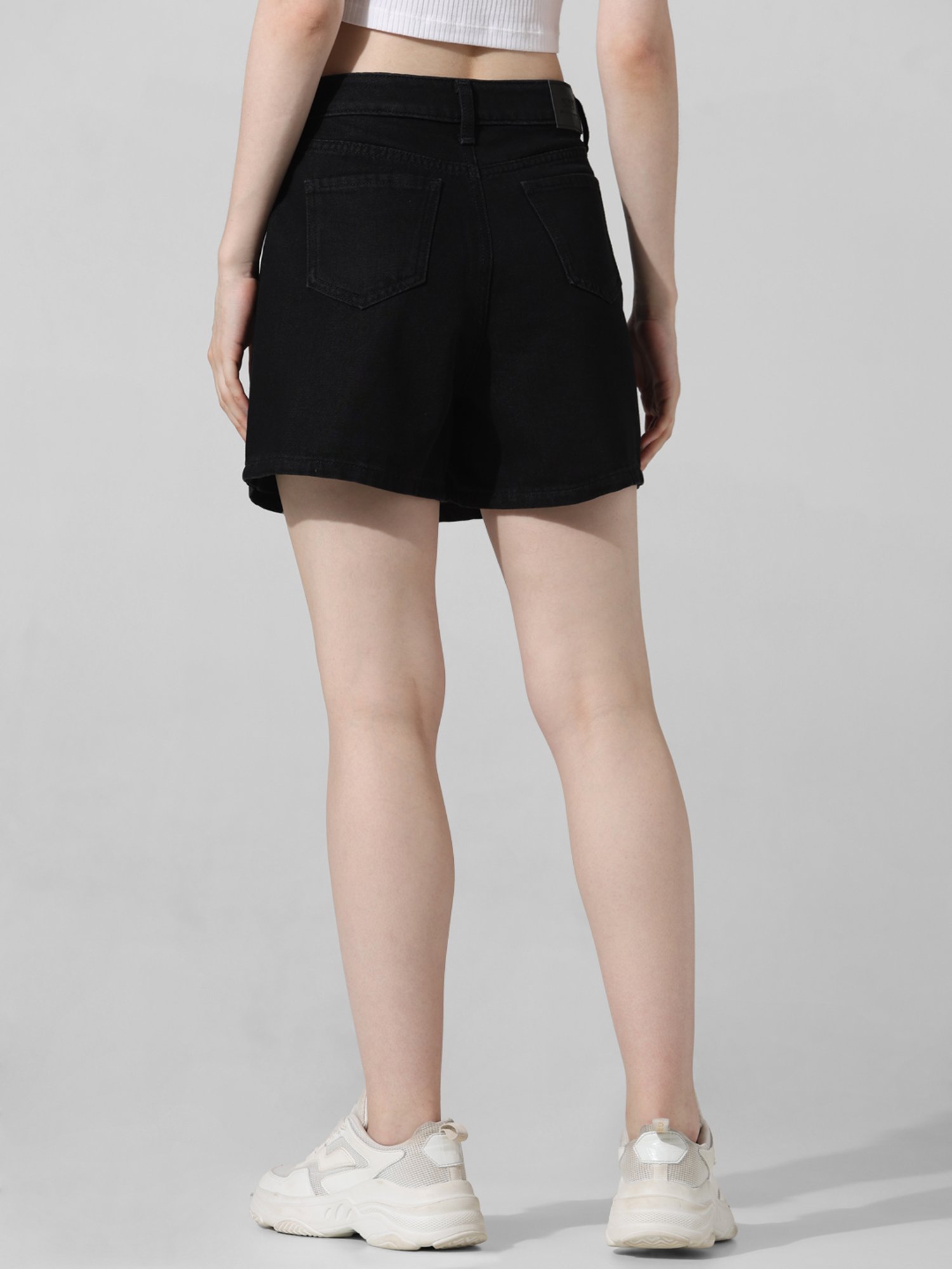 Only Black Cotton Mini Skorts