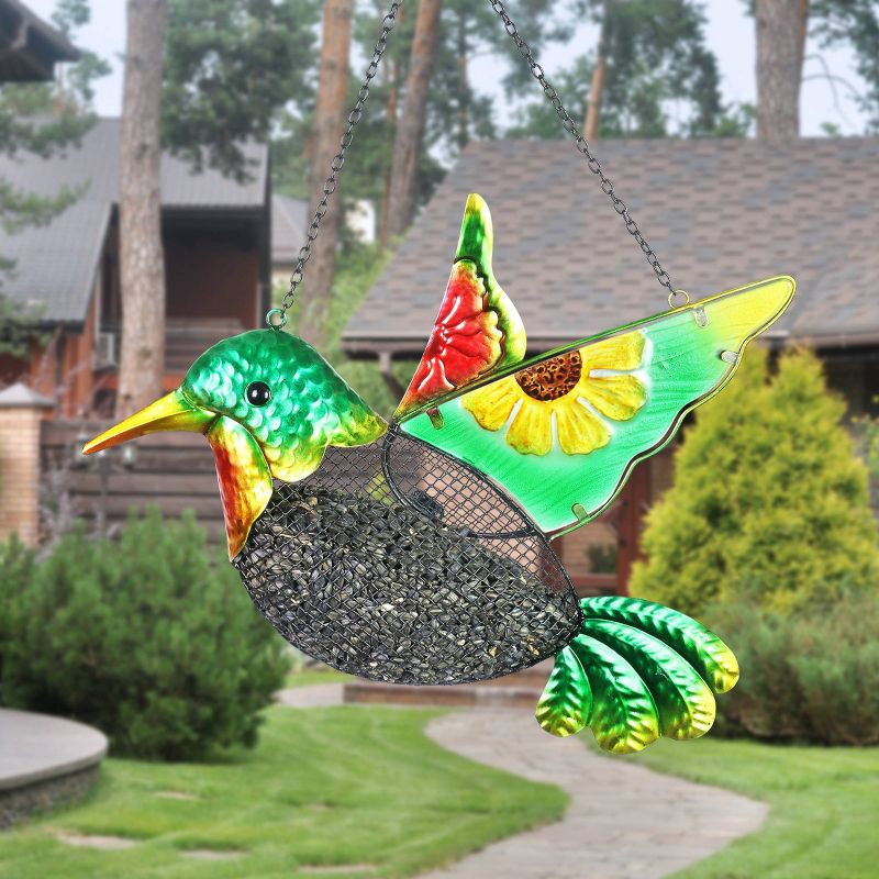 18" Resin Pellet Basket Hummingbird Bird Feeder - Exhart