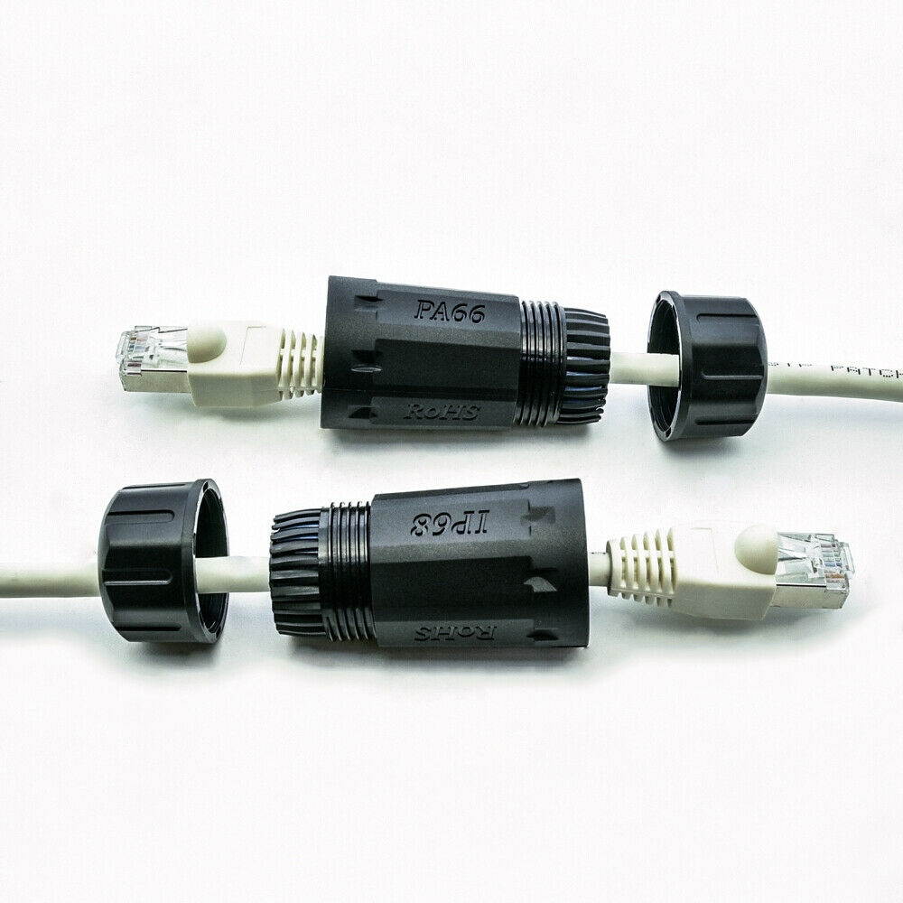 CAT 6A RJ45 Outdoor Waterproof Network Ethernet Cable Coupler Shielded