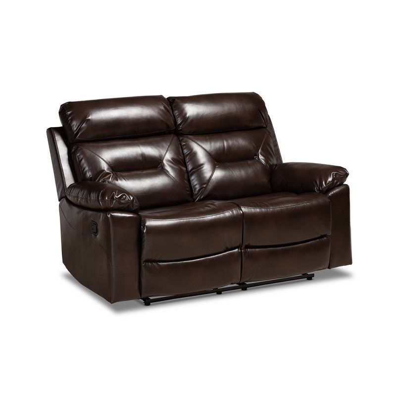 Faux Leather Accent Chair and Ottoman Charcoal Gray - EveryRoom