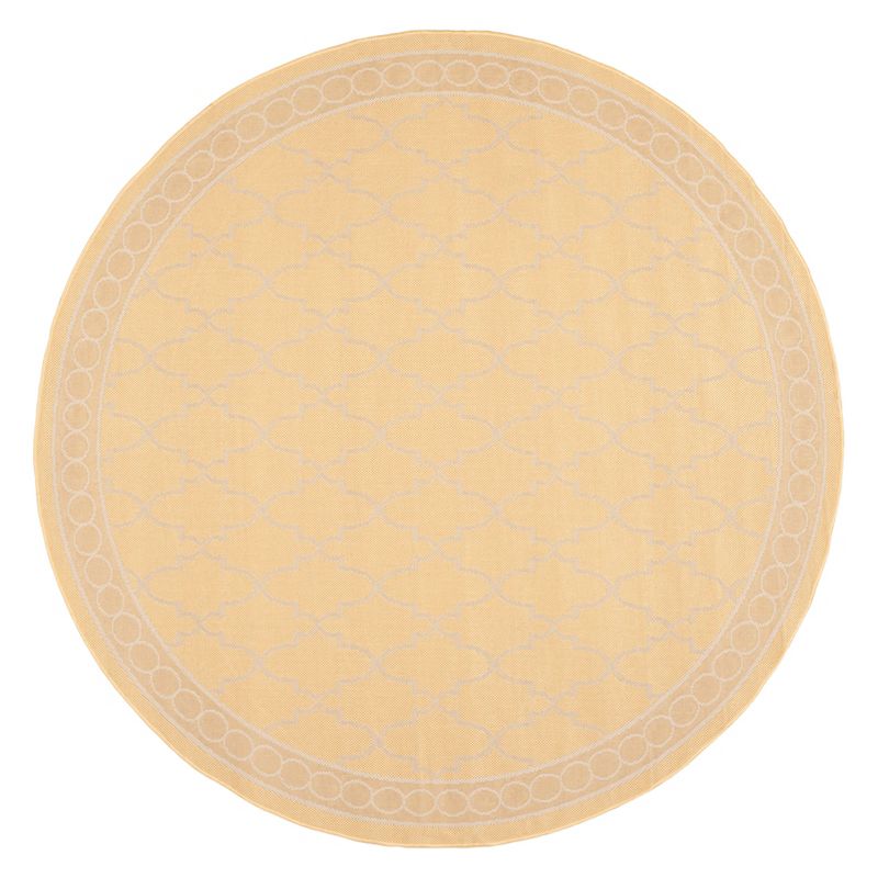 6'7" Round Gibson Outdoor Rug Yellow/Beige - Safavieh