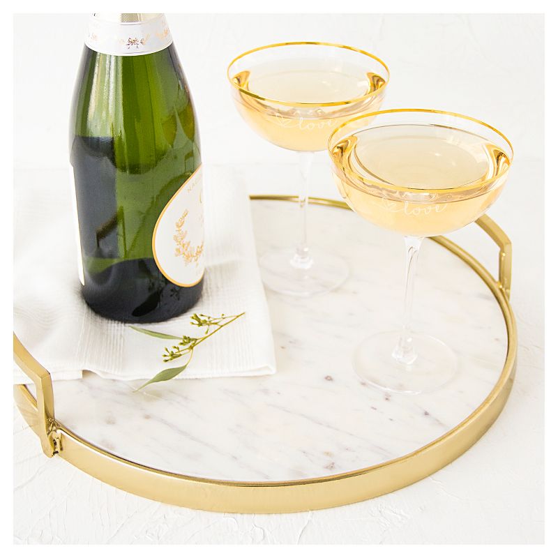 2ct "Love" Gold Rim Coupe Flutes