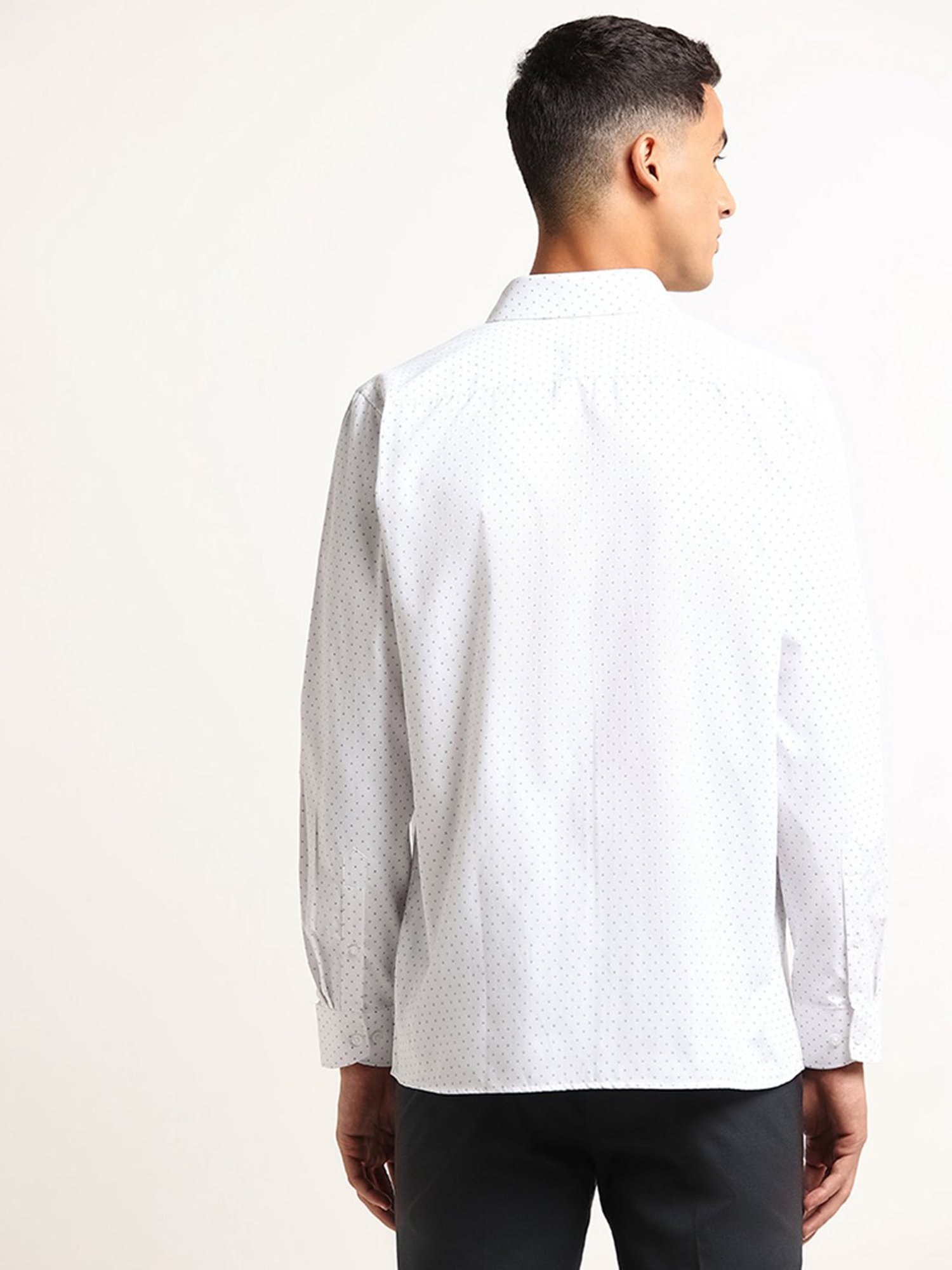 WES Formals by Westside White Printed Slim Fit Shirt