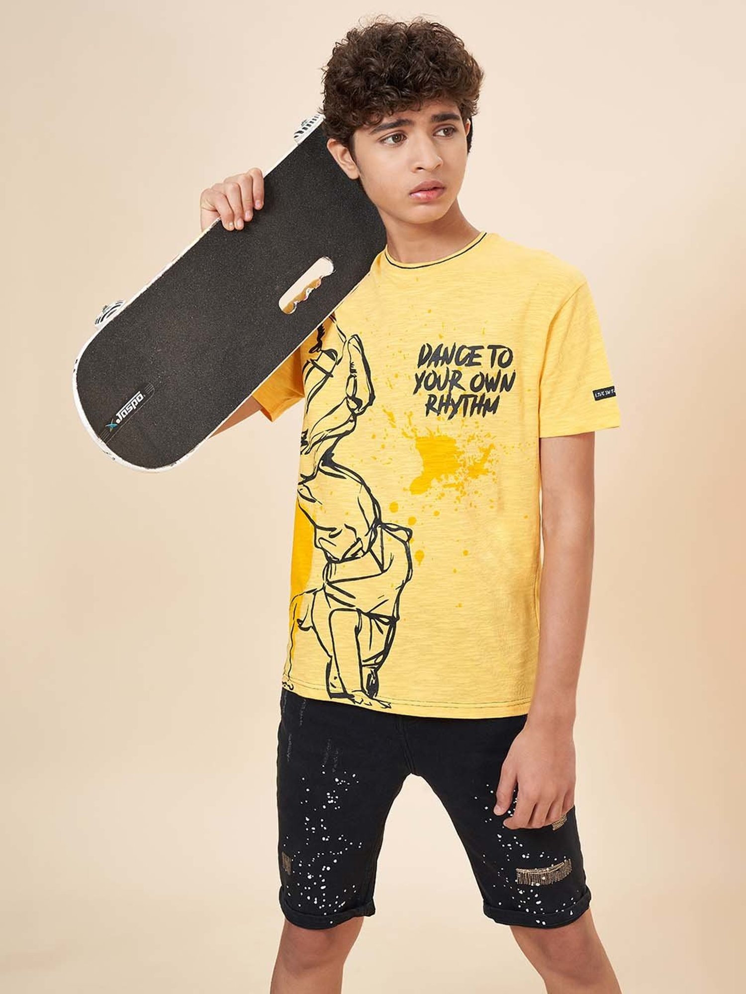 Coolsters by Pantaloons Kids Yellow Cotton Printed T-Shirt