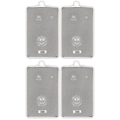 Acoustic Audio 251W Indoor Outdoor 3 Way Speakers 800 Watt White 2 Pair Pack 251W-2Pr