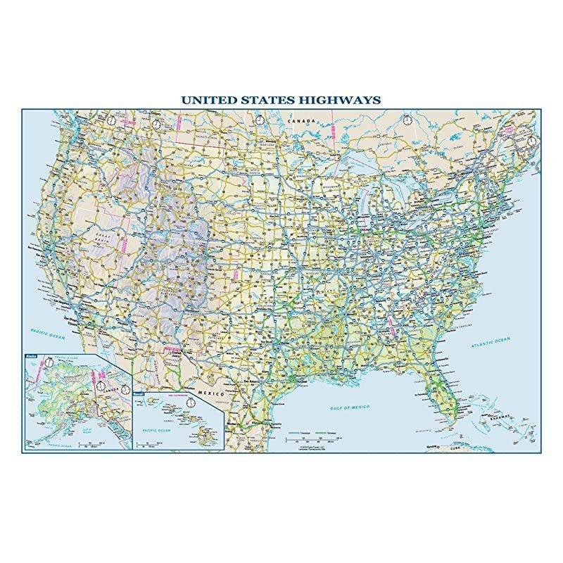 USA Interstate Highways Wall Map 225quot x 1575quot Paper