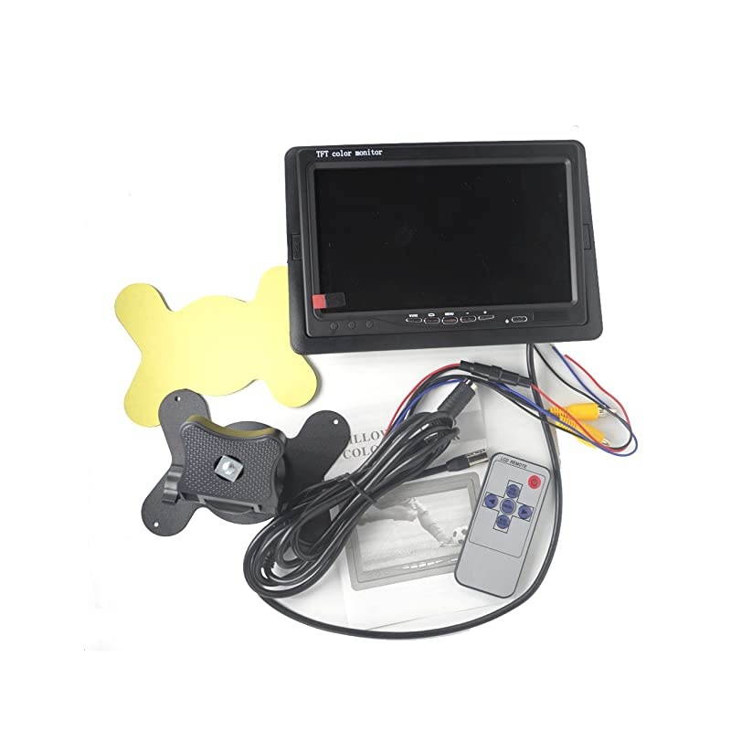 7 Inches TFT Color LCD Car Rear View Camera Monitor Support Rotating The Screen and 2 AV Inputs (7 Inch LCD Monitor)