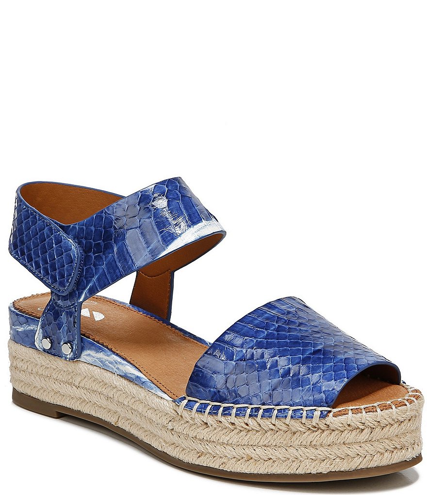 Sarto by Franco Sarto Oak3 Snake Print Leather Espadrille Platform Sandals
