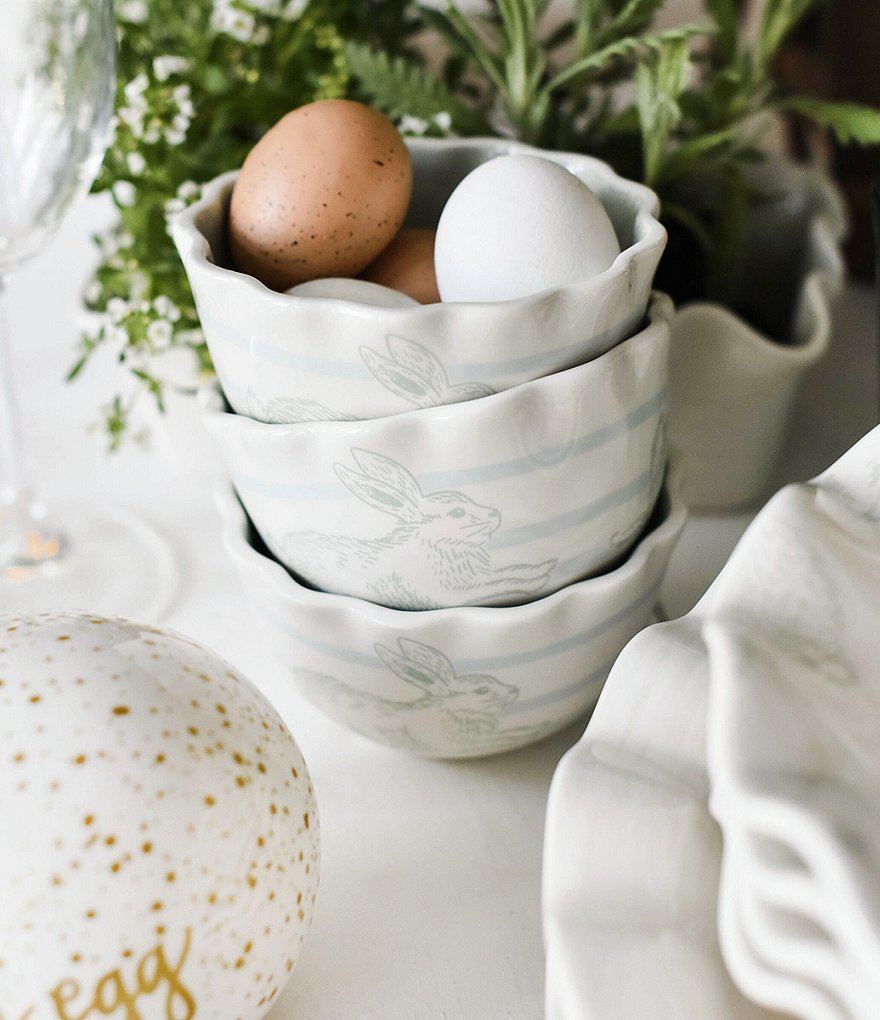 Coton Colors Speckled Rabbit Ruffle Appetizer Bowl