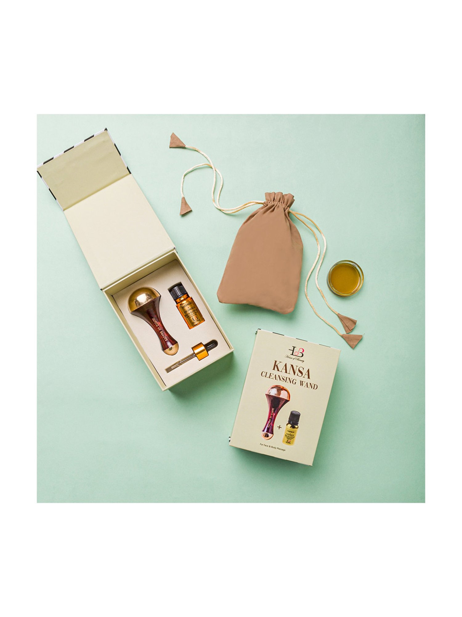 HofB- House of Beauty Kansa Wand for Face & Body - 296 gm