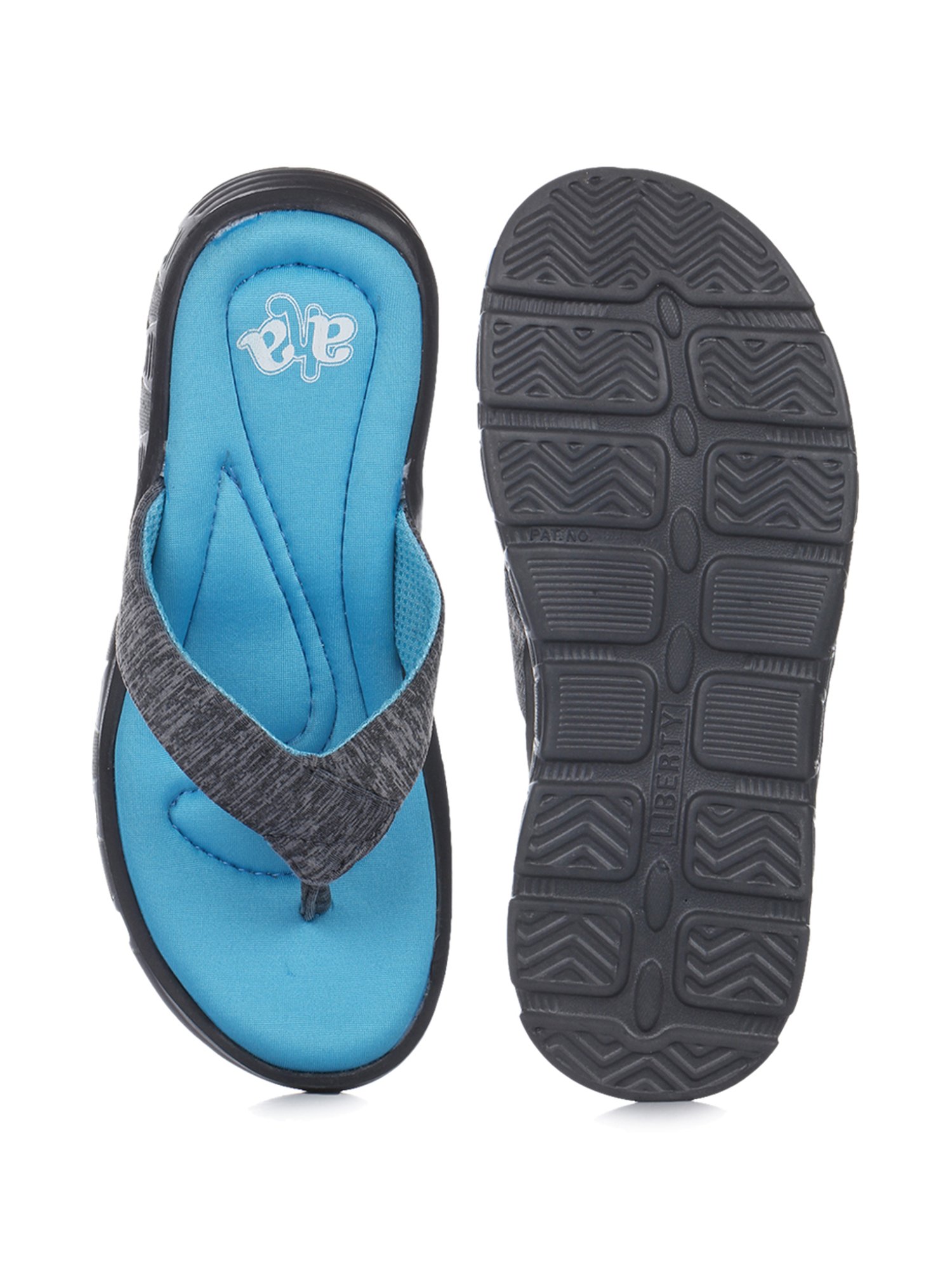 Aha by Liberty Women's Dark Grey & Sky Blue Flip Flops