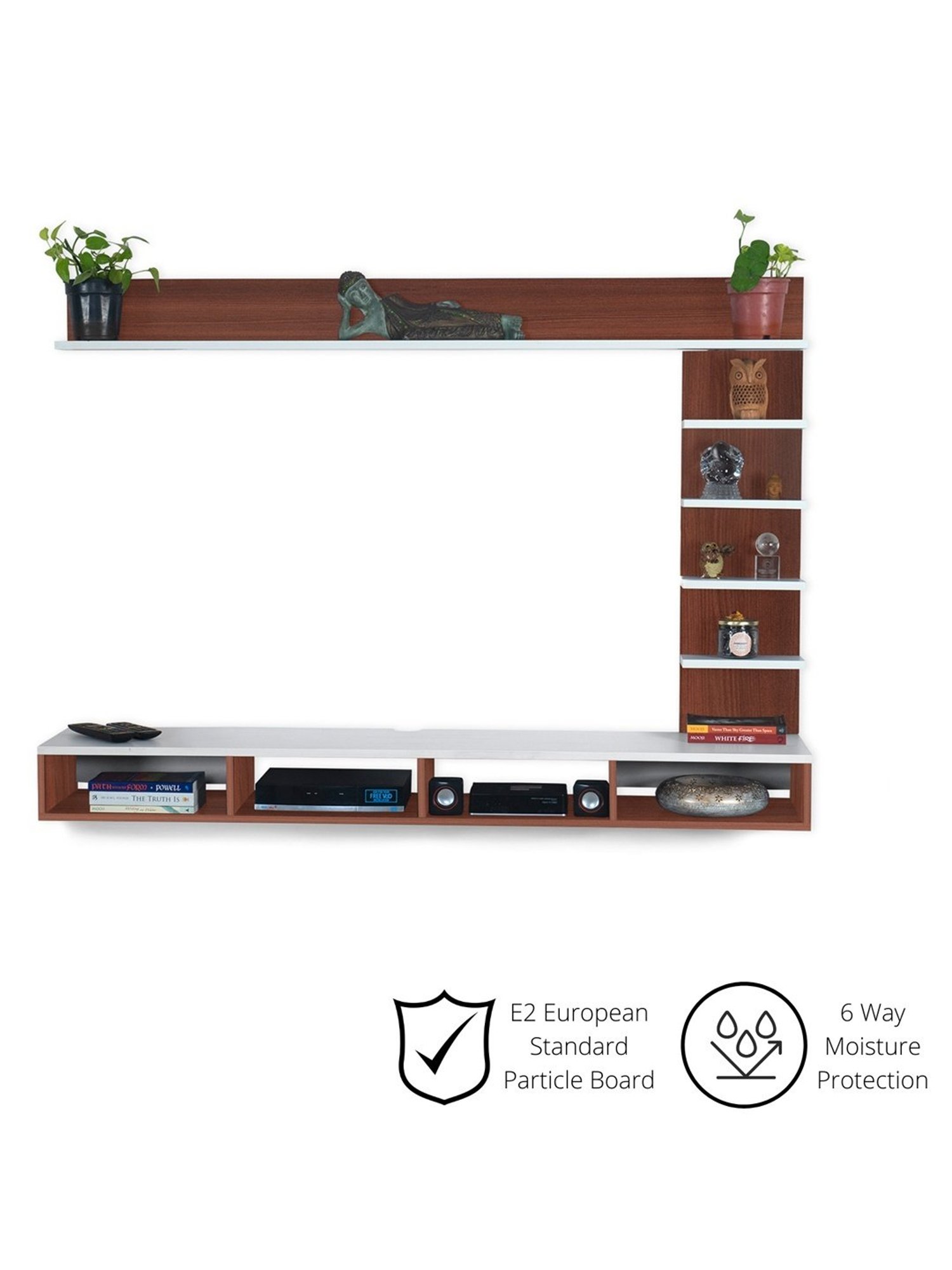 Delite Kom Flex Flowery Wenge & Acacia Dark Engineered Wood TV Entertainment Unit