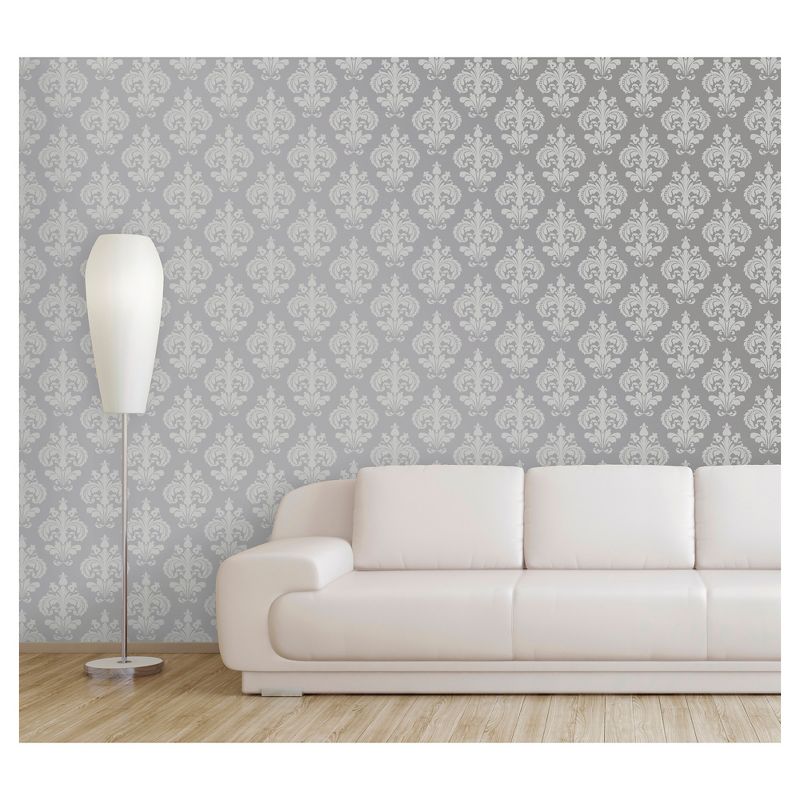 Devine Color Chantilly Peel & Stick Wallpaper Gray